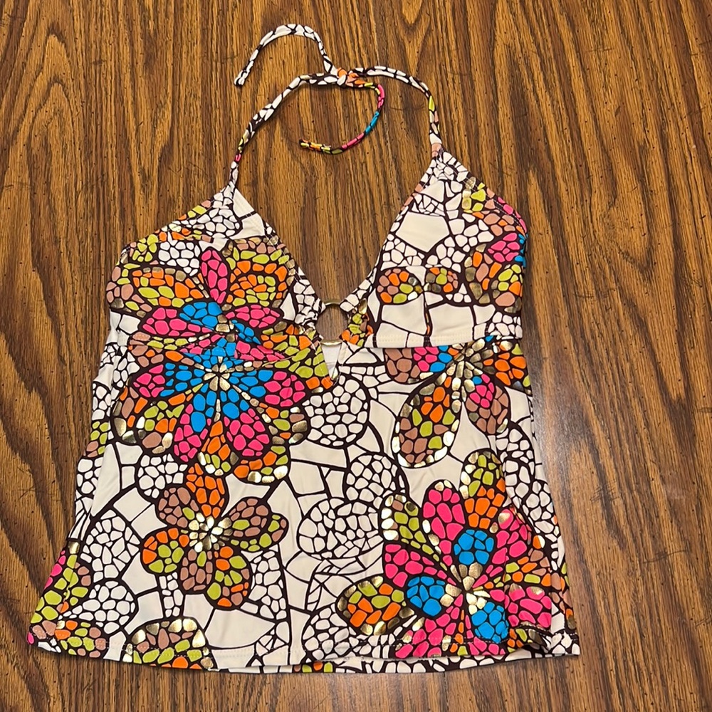 Liquid Blue Swimsuit Top Size L